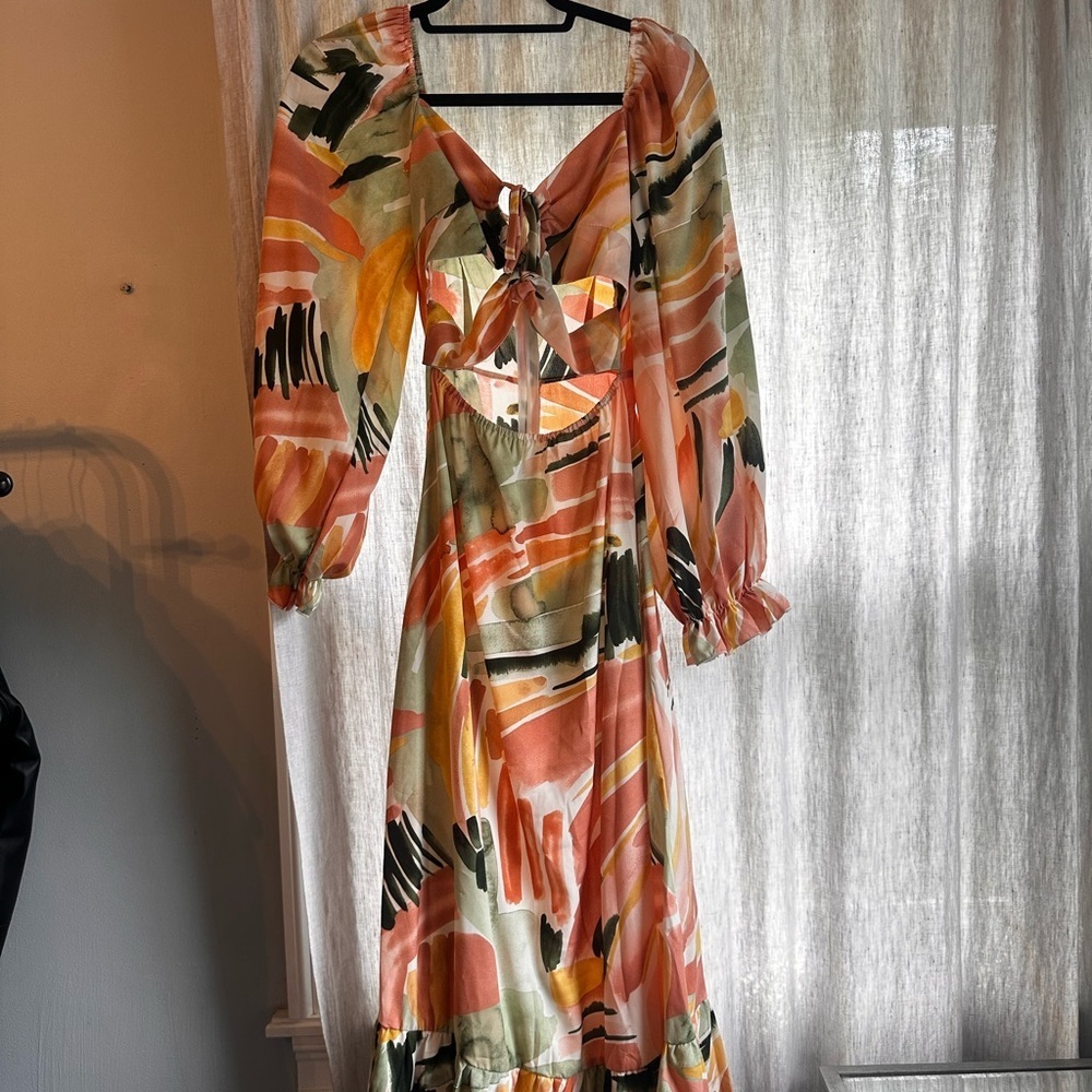 Multicolor Cut Out Dress - Picture 4 of 6